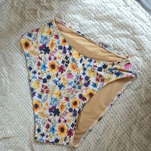Floral High waisted swim bottoms